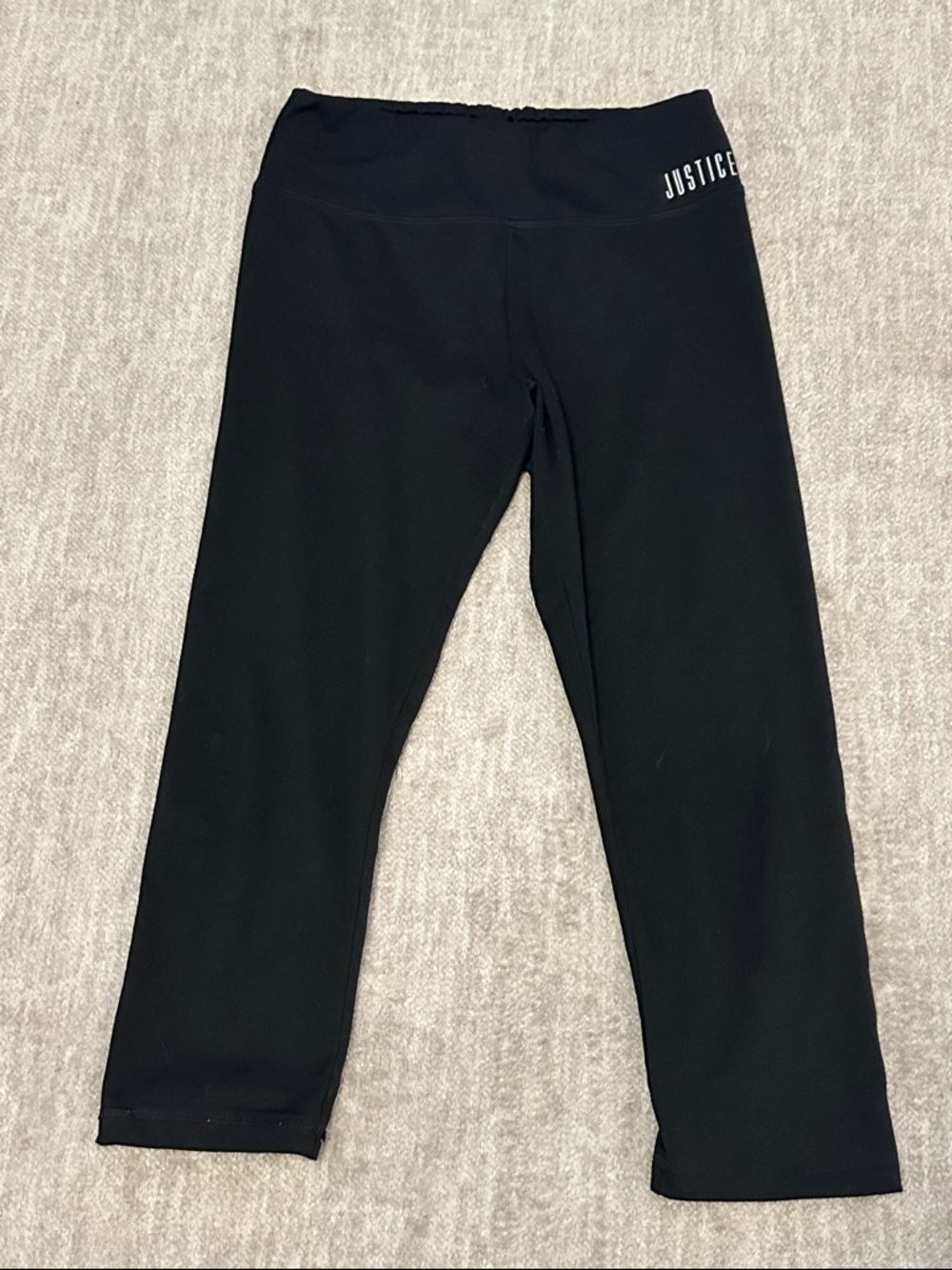 Justice Black Girls' Active 3/4 Leggings 12